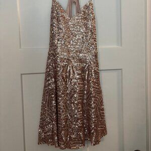 Lulus Rose Gold Sequin Mini Dress Size Small - gently used